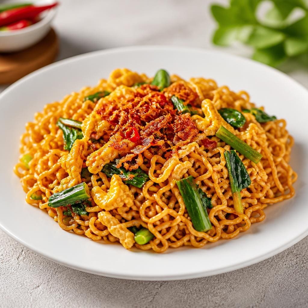 INDOMIE GORENG Warkop Fresh dengan sajian mie instan goreng
